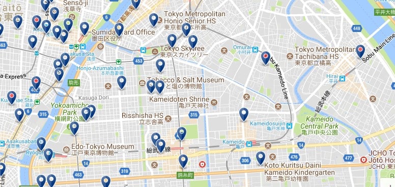 Tokio - Sumida - Haz clic para ver todos los hoteles en un mapa