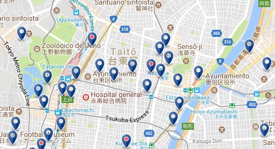 Tokyo - Taito - Click to see all hotels on a map
