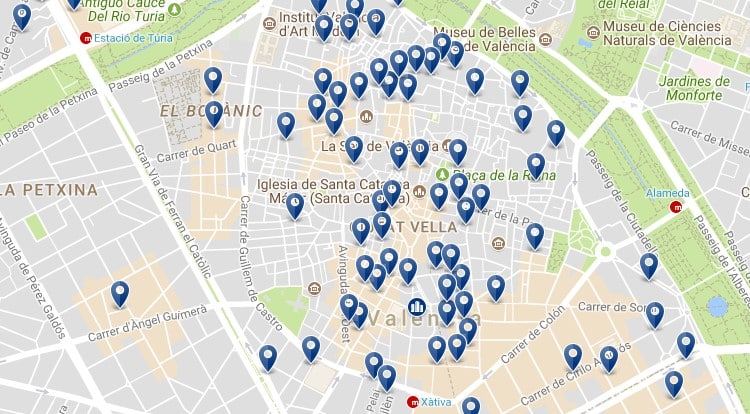 Valencia - Ciutat Vella - Click to see all hotels on a map