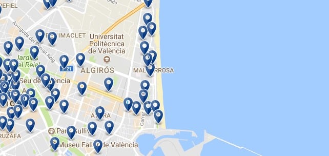 Valencia - Poblats Maritims - Haz clic para ver todos los hoteles en un mapa