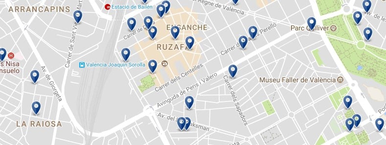 Valencia - Ruzafa - Click to see all hotels on a map