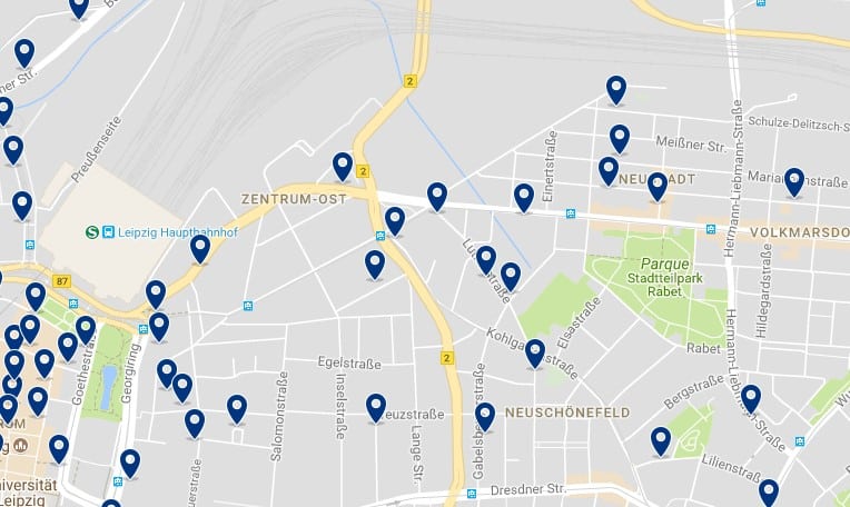 Leipzig - Ost - Haz clic para ver todos los hoteles en un mapa