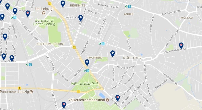 Leipzig - Südost - Haz clic para ver todos los hoteles en un mapa