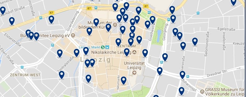 Leipzig - Zentrum - Haz clic para ver todos los hoteles en un mapa