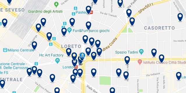 Milán - Loreto - Haz clic para ver todos los hoteles en un mapa