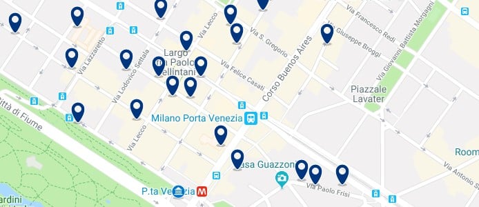 Milán - Porta Venezia - Haz clic para ver todos los hoteles en un mapa