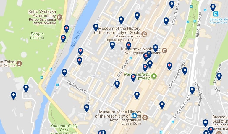 Sochi - Centro - Haz clic para ver todos los hoteles en un mapa
