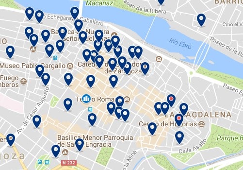 Zaragoza - Casco Antiguo - Haz clic para ver todos los hoteles en un mapa