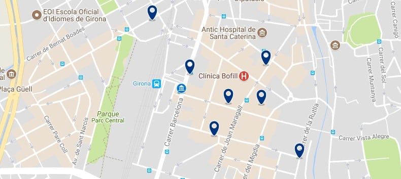 Girona - Estació - Fes clic per veure tots els hotels en un mapa