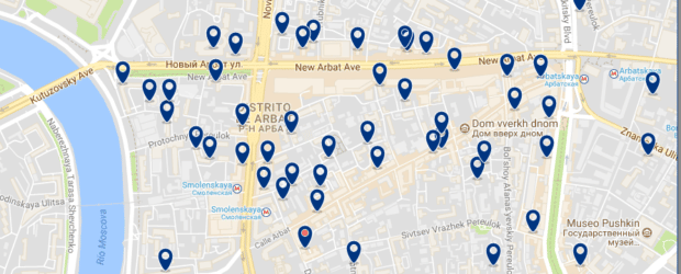Moscú - Arbat - Haz clic para ver todos los hoteles en un mapa