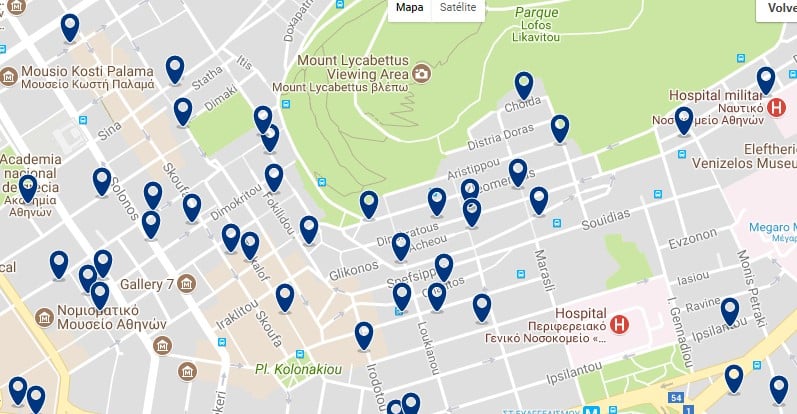 Athens - Kolonaki - Click to see all hotels on a map