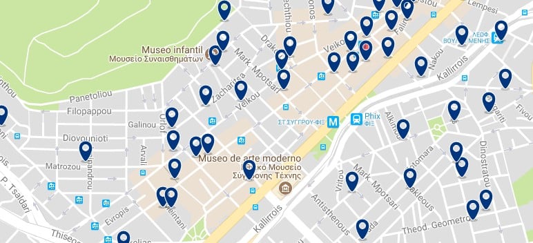 Atenas - Koukaki - Haz clic para ver todos los hoteles en un mapa