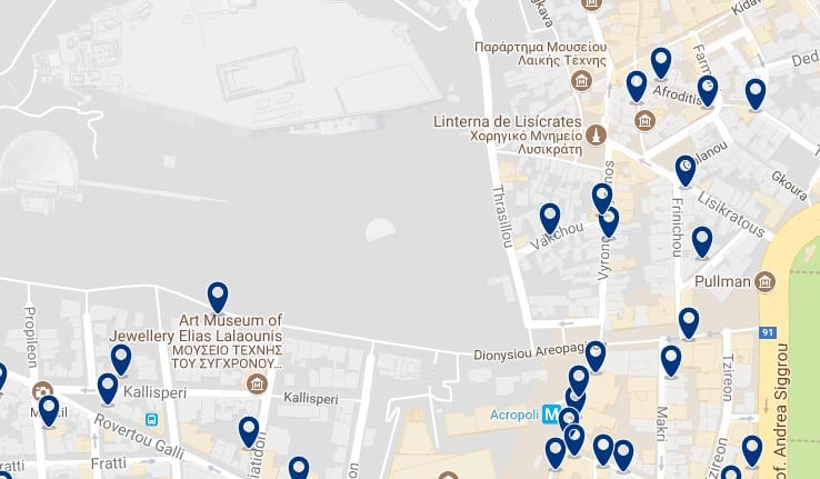 Atenas - Plaka - Haz clic para ver todos los hoteles en un mapa