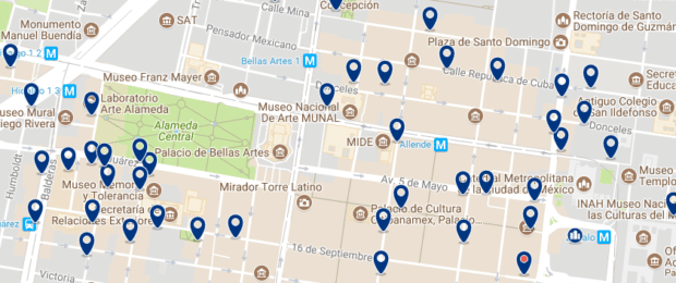 Ciudad de México - Centro Histórico - Haz clic para ver todos los hoteles en un mapa