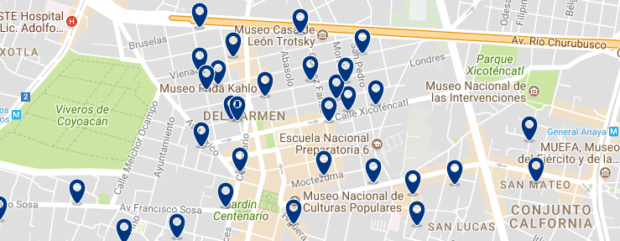 Ciudad de México - Coyoacán - Haz clic para ver todos los hoteles en un mapa