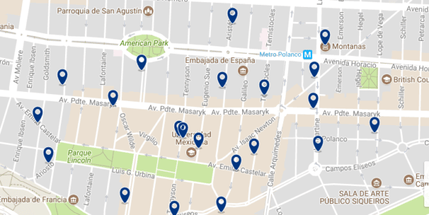 Ciudad de México - Polanco - Haz clic para ver todos los hoteles en un mapa