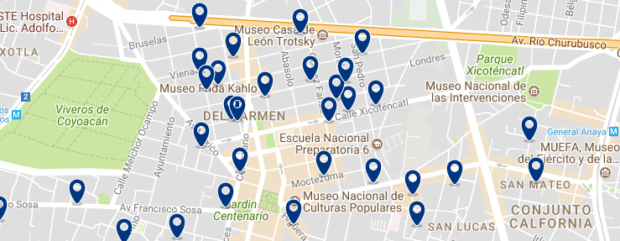 Mexico City - Coyoacán - Click here to see all hotels on a map