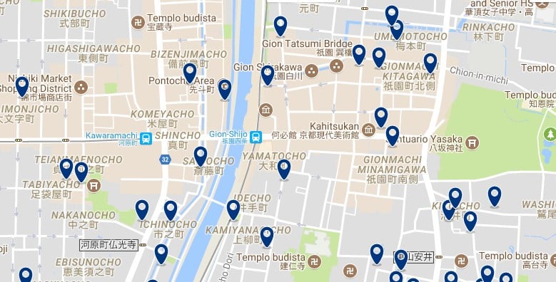 Kyoto - Gion - Click to see all hotels on a map