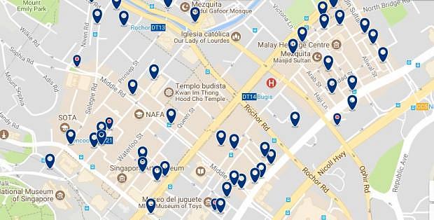 Singapur - Bugis - Haz clic para ver todos los hoteles en un mapa