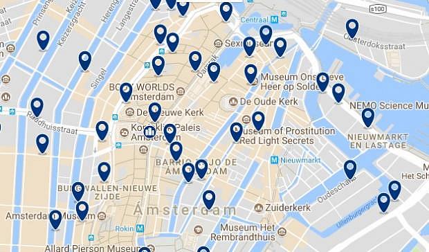 Amsterdam - Oude Centrum & Red Light District - Haz clic para ver todos los hoteles en un mapa