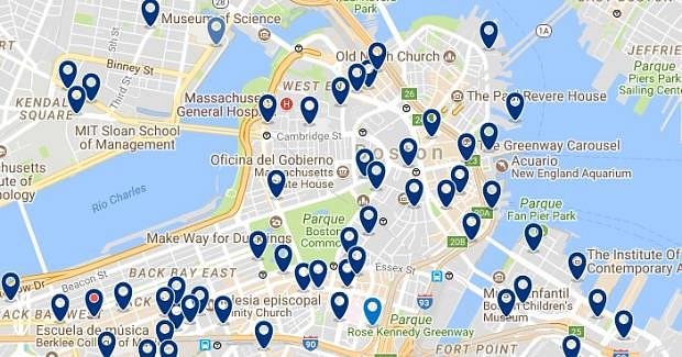 Boston - Downtown - Haz clic para ver todos los hoteles en un mapa
