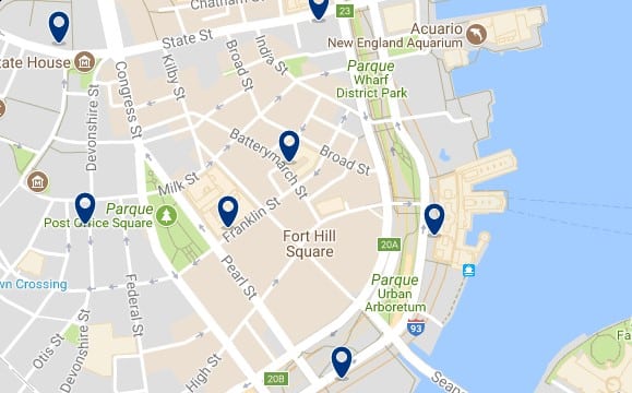 Boston - Financial District - Clicca qui per vedere tutti gli hotel su una mappa