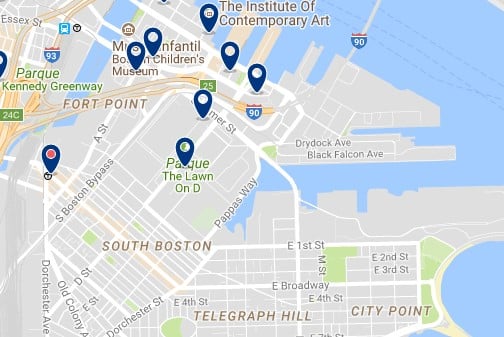 Boston - South Boston - Click to see all hotels on a map