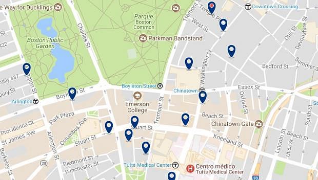 Boston - Theater District - Haz clic para ver todos los hoteles en un mapa