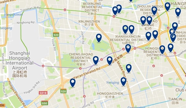 Shanghai - Changning & Honqiao Airport - Click to see all hotels on a map