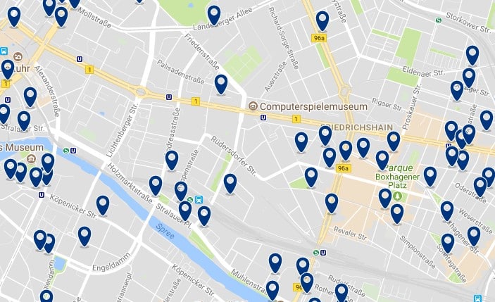 Berlin - Friedrichshain - Haz clic para ver todos los hoteles en un mapa