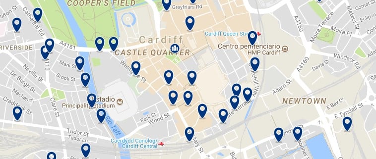Cardiff - City Centre - Click to see all hotels on a map