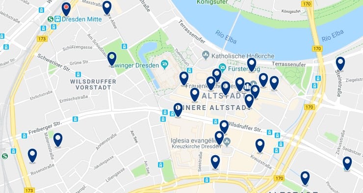 Dresden - Altstadt - Click to see all hotels on a map