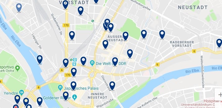 Dresden - Neustadt - Click to see all hotels on a map