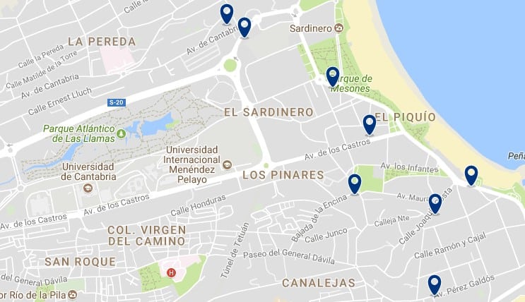 Santander - El Sardinero - Haz clic para ver todos los hoteles en un mapa