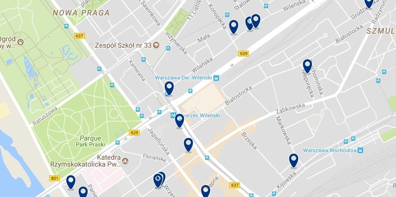 Varsovia - Praga Pòlnoc - Haz clic para ver todos los hoteles en un mapa