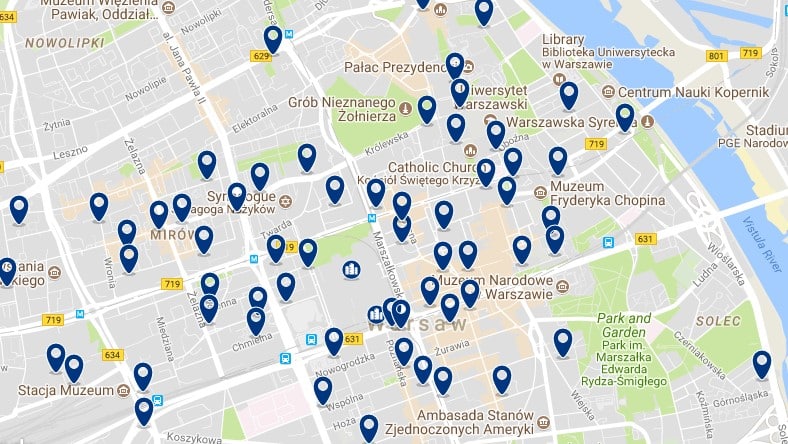 Varsovia - Sródmiescie - Haz clic para ver todos los hoteles en un mapa