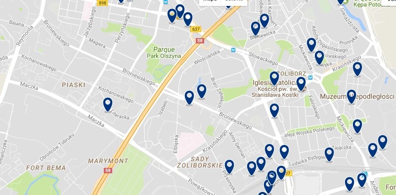 Varsovia - Zoliborz - Haz clic para ver todos los hoteles en un mapa