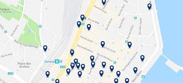 Ginebra - Pâquis - Haz clic para ver todos los hoteles en un mapa