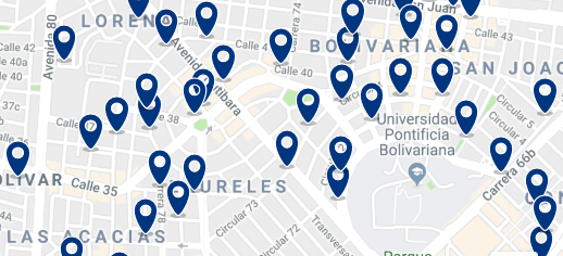 Medellín - Laureles - Clicca qui per vedere tutti gli hotel su una mappa