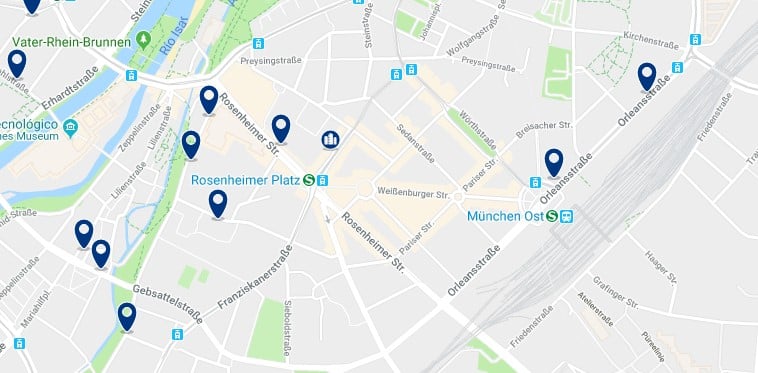 München - Au–Haidhausen - Click to see all hotels on a map