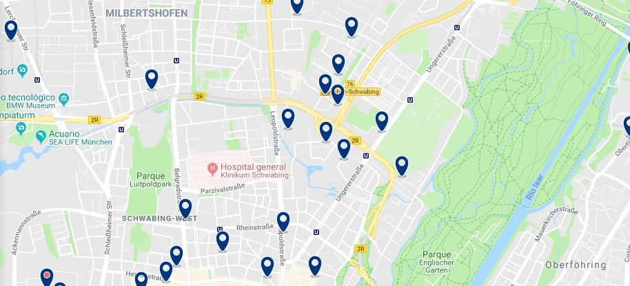 München - Schwabing-Freimann - Haz clic para ver todos los hoteles en un mapa