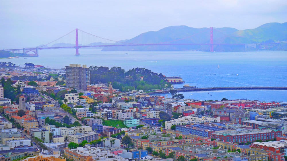 Vistas del Golden Gate desde el mirador de la Coit Tower - San Francisco