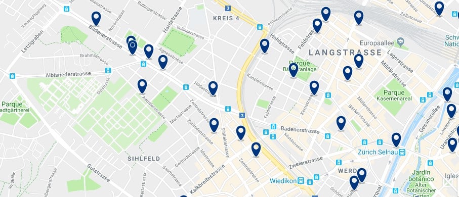 Zürich - Aussersihl & Langstrasse - Haz clic para ver todos los hoteles en un mapa