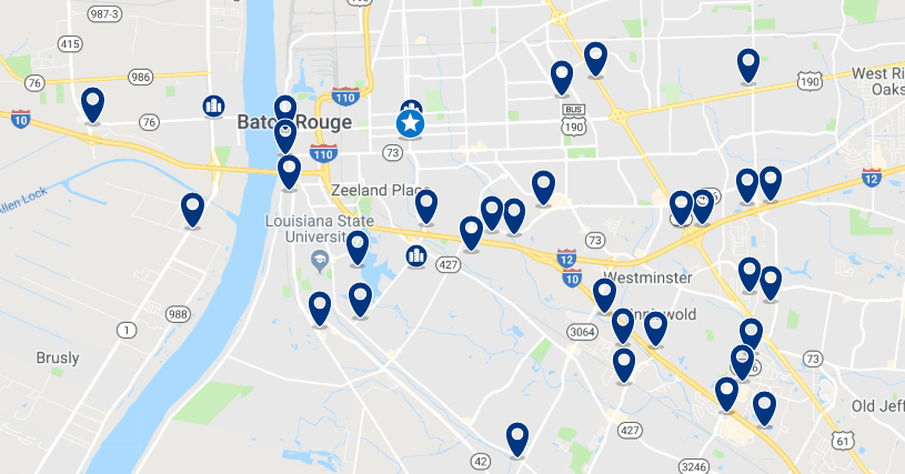 Baton Rouge - Downtown - Click to see all hotels on a map