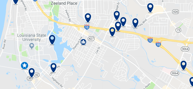 Baton Rouge - Louisiana State University - Haz clic para ver todos los hoteles en un mapa
