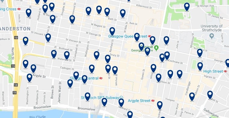 Glasgow - City Centre - Click to see all hotels on a map