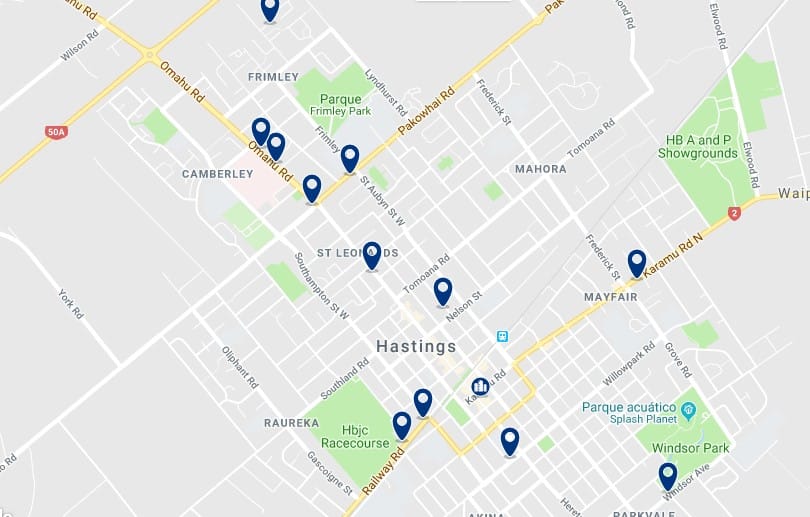 Hastings - Haz clic para ver todos los hoteles en un mapa