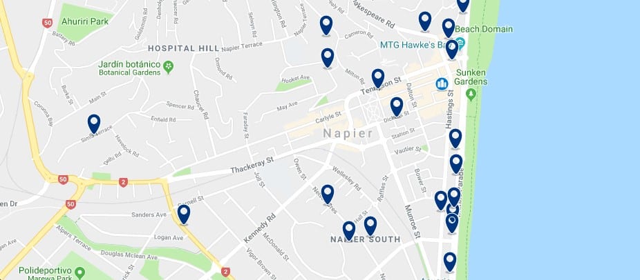 Napier - Haz clic para ver todos los hoteles en un mapa