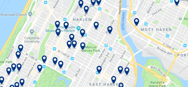 Nueva York - Harlem - Haz clic para ver todos los hoteles en un mapa