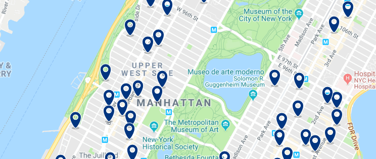 Nueva York - Upper West Side - Haz clic para ver todos los hoteles en un mapa